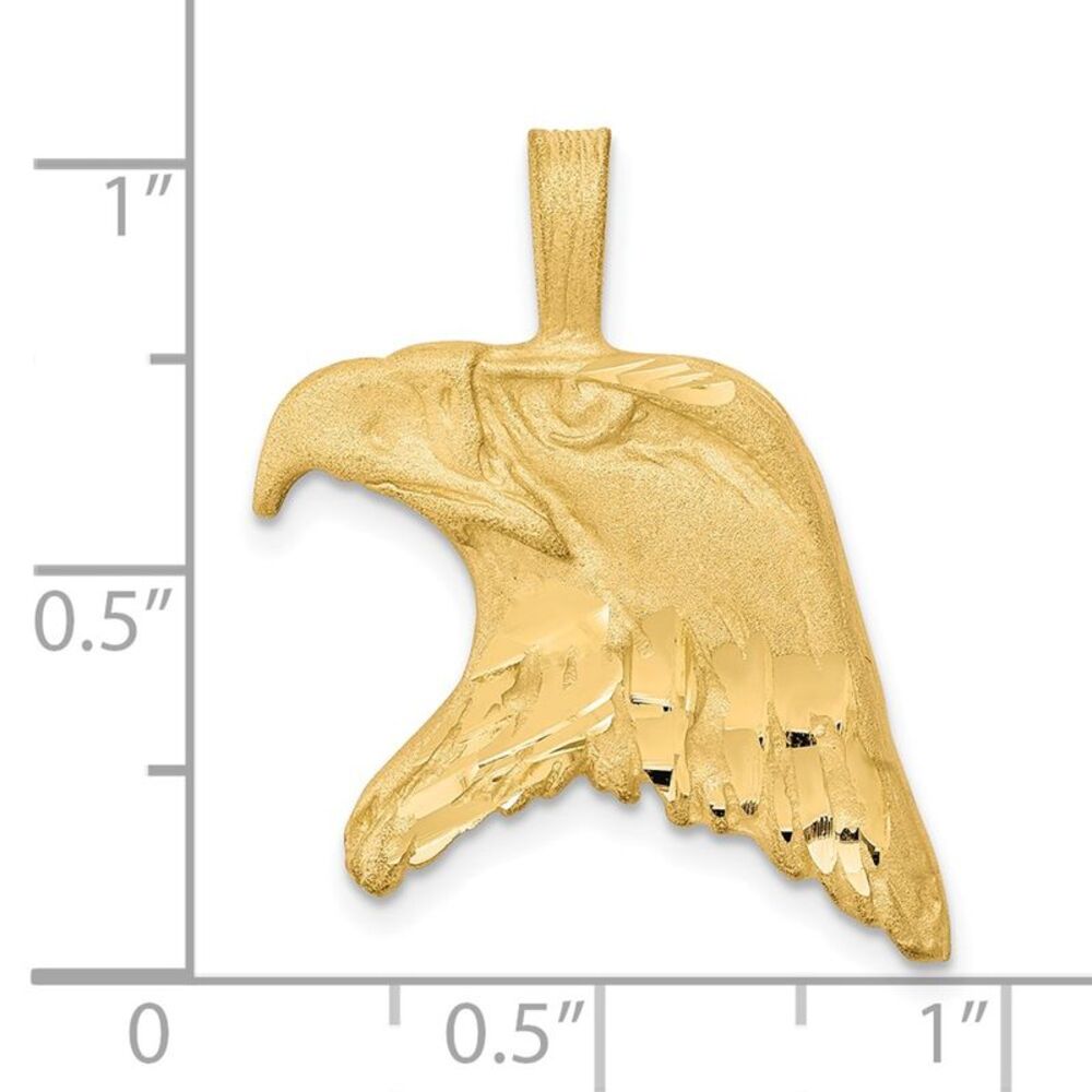 10k Yellow Gold Solid Diamond-Cut Eagle Head Charm - image 3